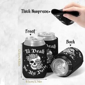 Gothic Halloween Bride or Die Bachelorette Cup Sleeves 6 Pack